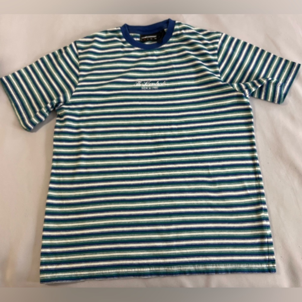 The Hundreds Shirt Mens Youth Medium Stripes Short Sleeve Crew Streetwear